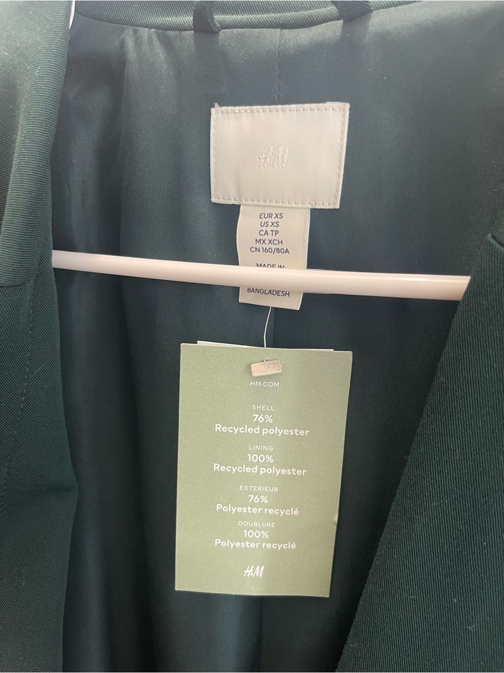 H&M Dark Green Double-Breasted Blazer - Picture 2 of 2